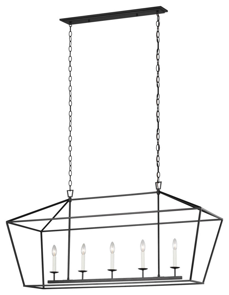 Dianna Five Light Medium Linear Chandelier, Midnight Black