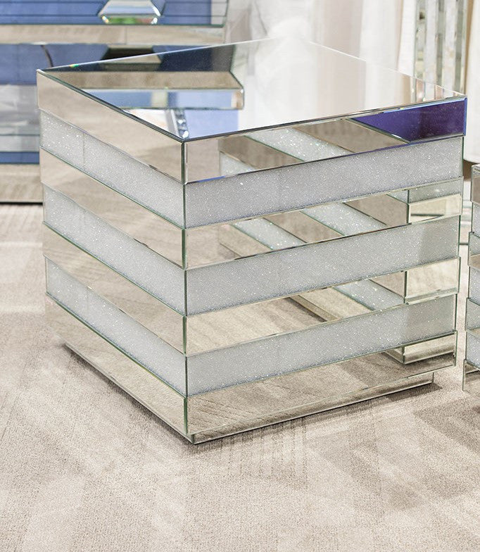 Montreal Mirrored Square End Table