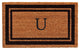 Black Border 18"x30" Monogram Doormat, Letter U