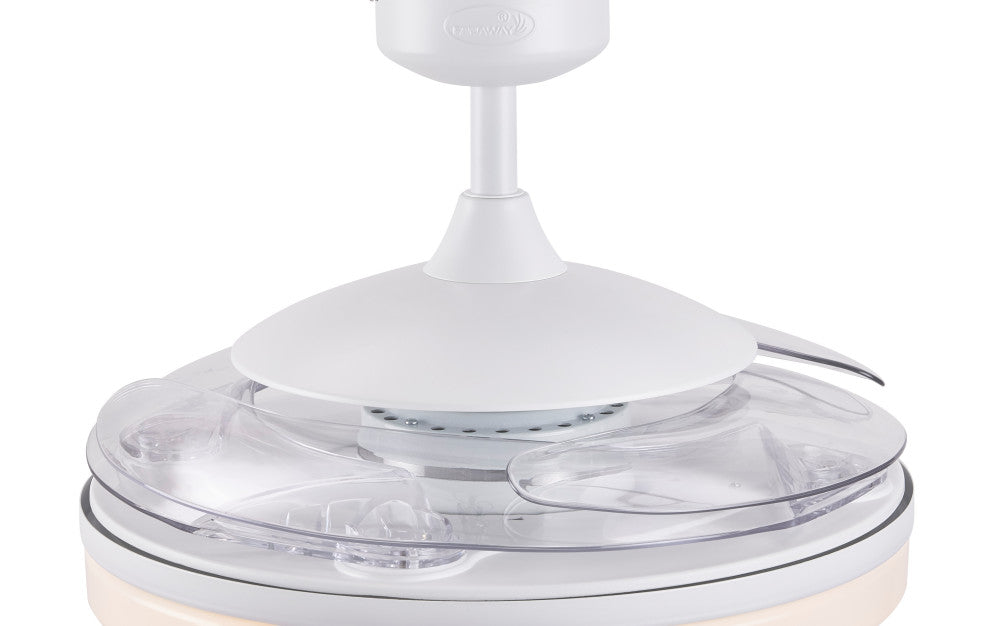 Fanaway Evo2 Retractable 4-Blade Lighting Ceiling Fan, Brushed White