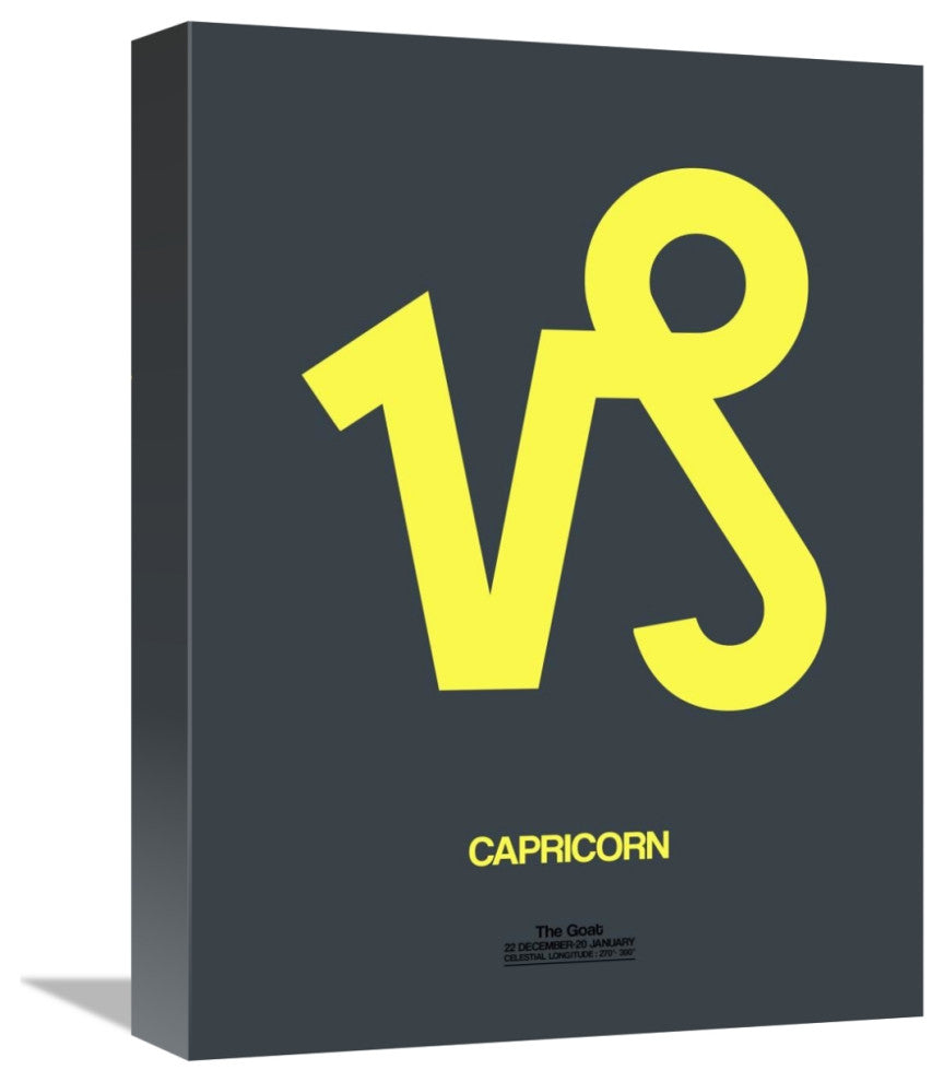 "Capricorn Zodiac Sign Yellow" Fine Art Print