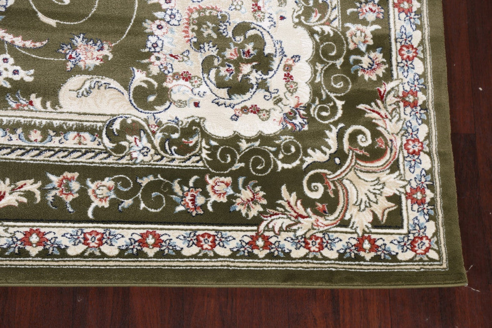 Green Floral Medallion Transitional Turkish Rug Oriental Carpet 8x10
