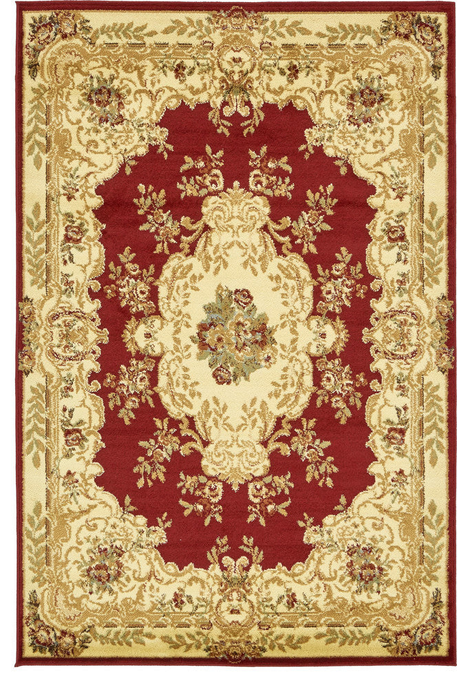 Unique Loom Red Leon Versailles 4' 0 x 6' 0 Area Rug