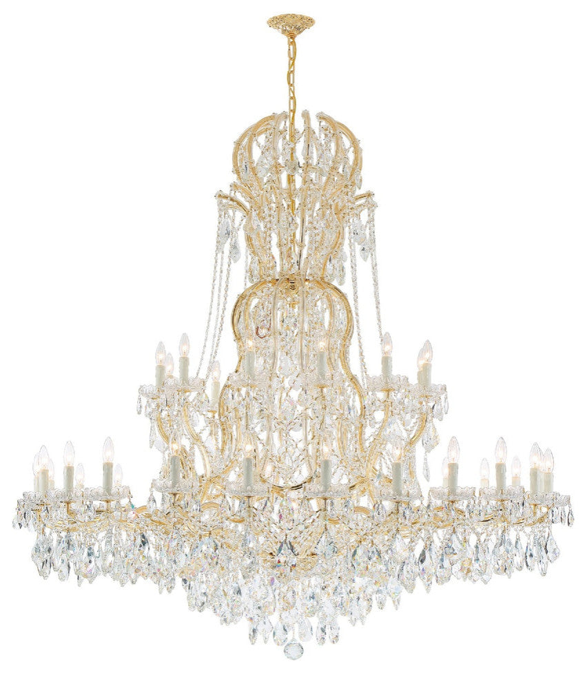 Crystorama 4460-GD-CL-SAQ, 37 Light Chandelier, Gold