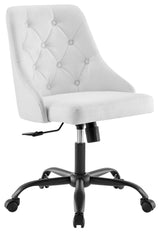 Distinct Tufted Swivel Upholstered Office Chair - Black White