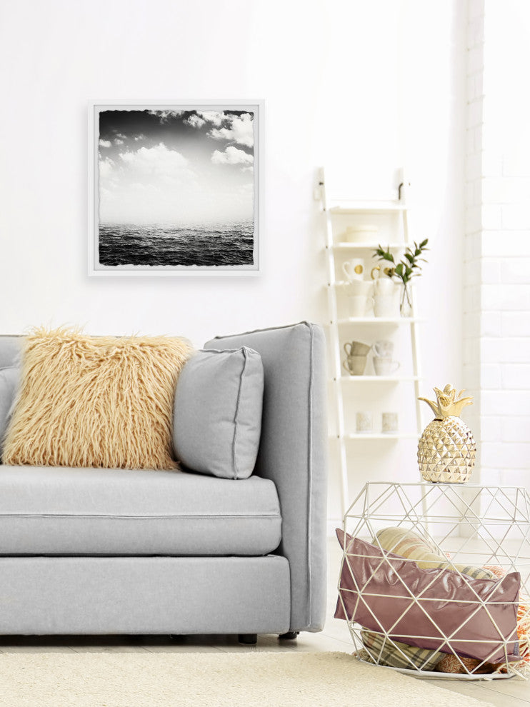 "Blinding White Horizon" Framed Painting Print, 18x18