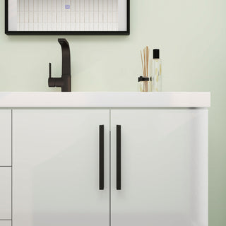Carla 42" Freestanding Bathroom Vanity With Left Side Drawers, Gloss White