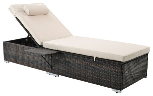 2 Piece Patio Rattan Chaise Lounge Outdoor Pe Wicket Furniture Set