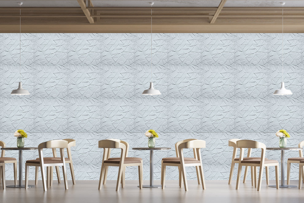 White Broken Tile 3D Wall Panels, Set of 10, Covers 26.9 Sq Ft