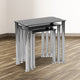 Black Glass Nesting Tables With Stainless Steel Legs
