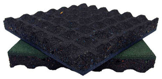 Rubber-Cal Eco-Safety Interlocking Tiles, 2.5", Black, 10 Pack