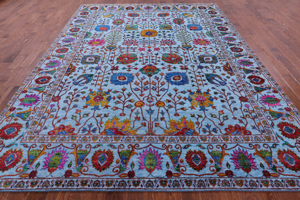 9' 0" X 11' 7" Persian Handmade Wool & Silk Rug - Q14927