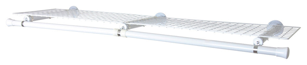 Double Shelf With Hanger, White, White