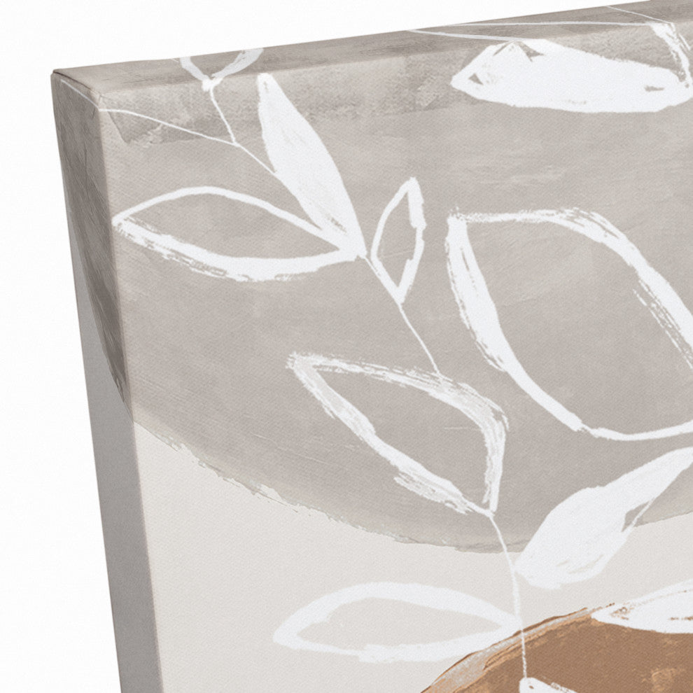 Abstract Neutral Flowers 12x18 Canvas Wall Art