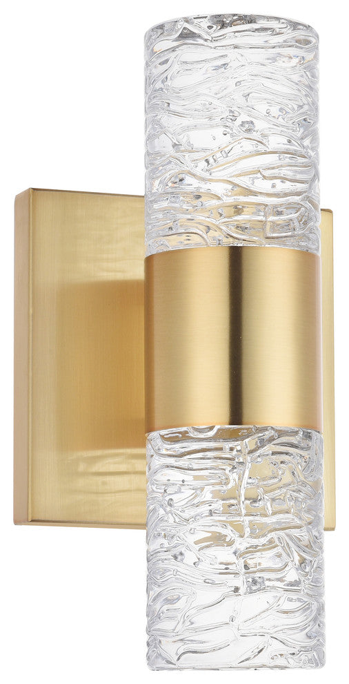 Gold Finish 2-Light Led Wall Sconce