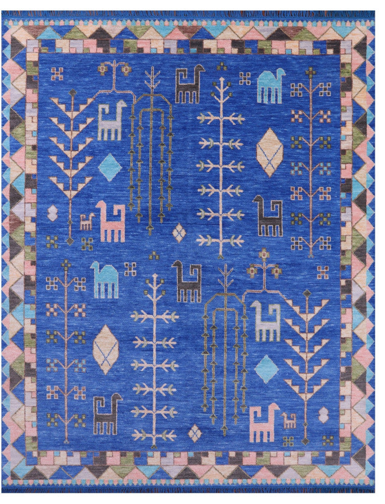 8' 0" X 10' 0" Tribal Persian Gabbeh Handmade Wool Rug - Q13630