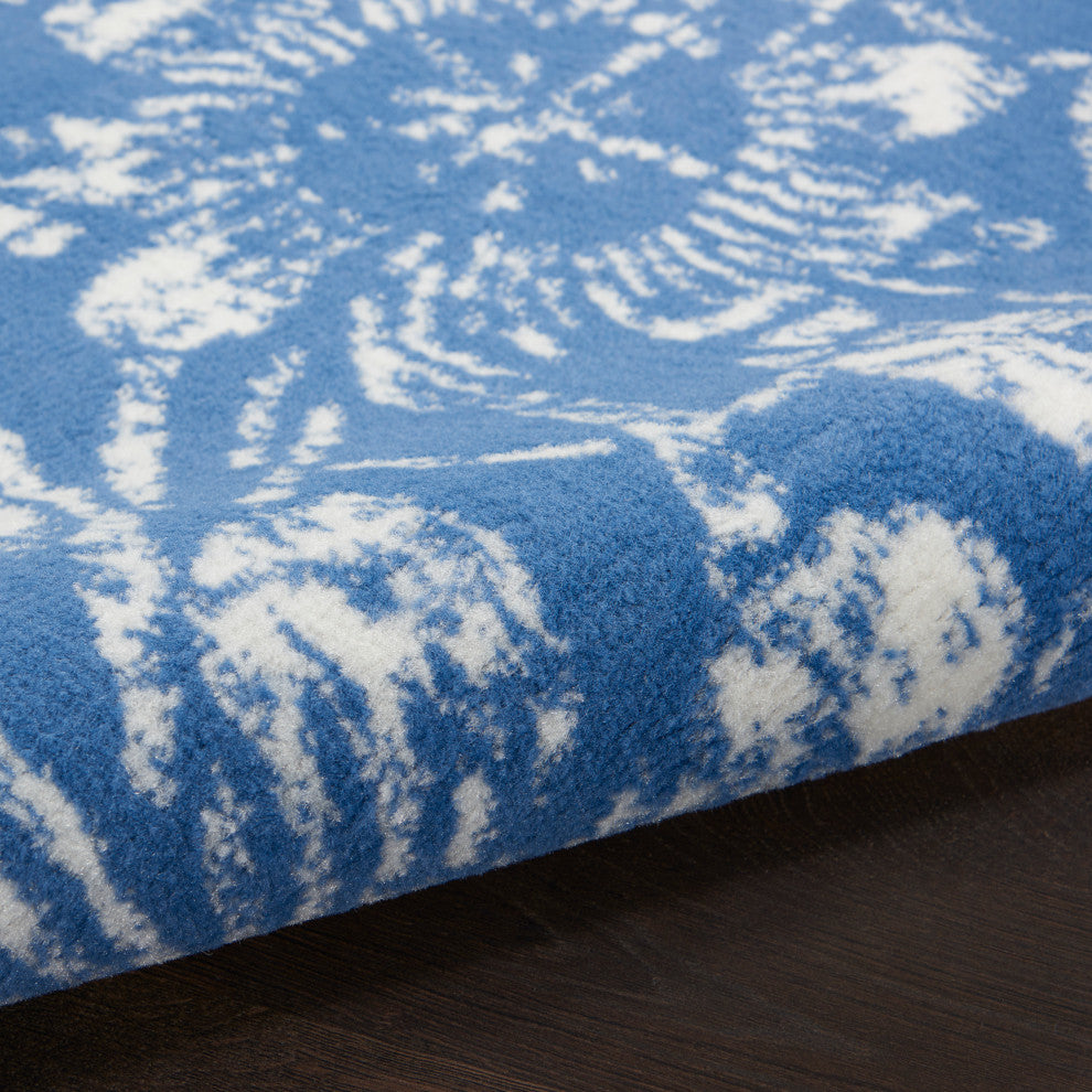 Nourison Whimsicle 8' x Round Blue Farmhouse Indoor Area Rug
