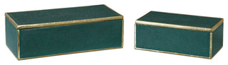 The Decorative Boxes Karis Emerald Green Boxes, Set of 2