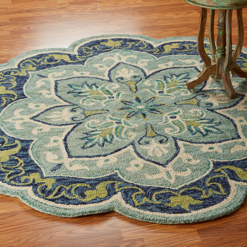 Floret Medallion Area Rug, 6' Round