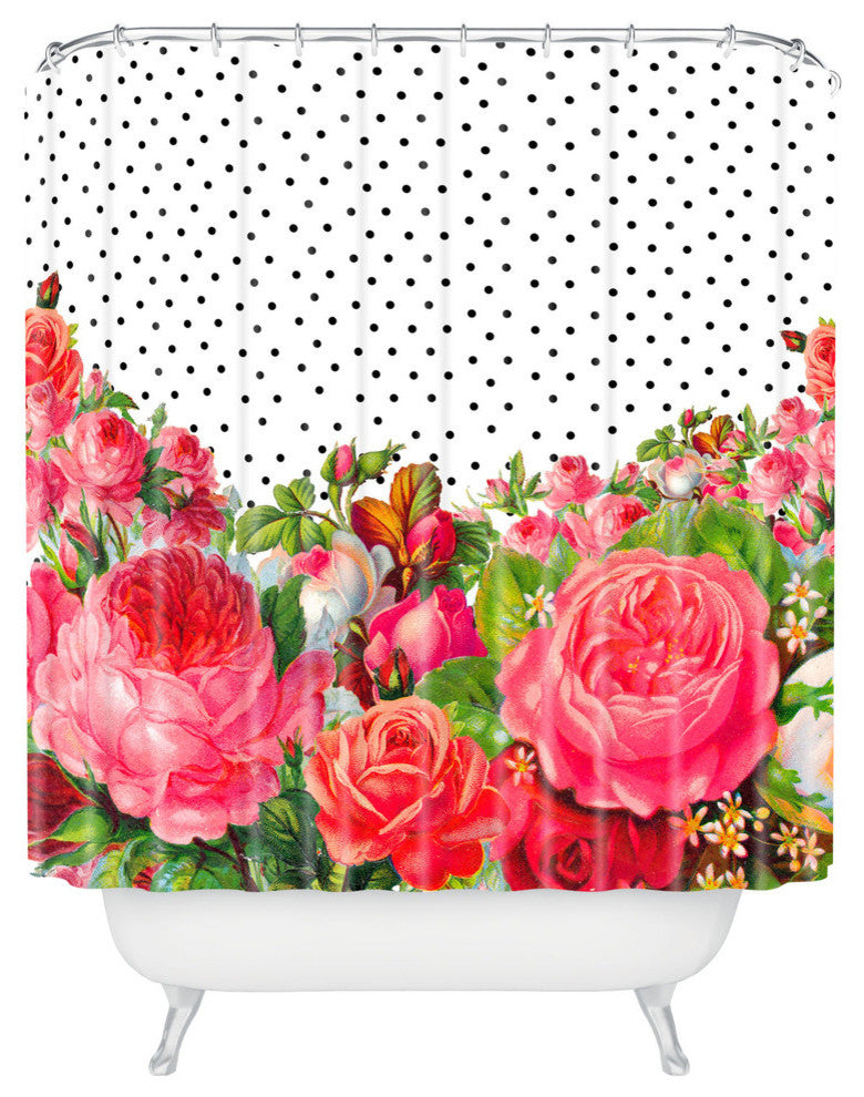 Deny Designs Allyson Johnson Bold Floral And Dots Shower Curtain