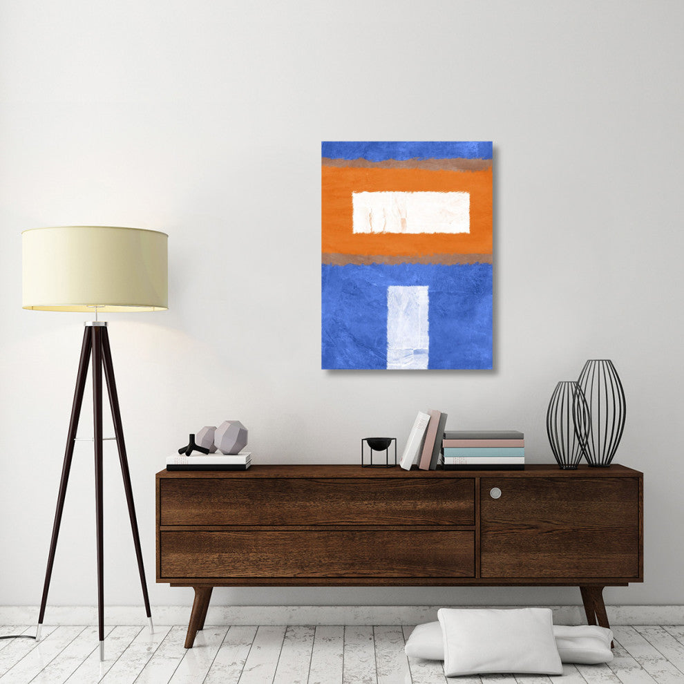 "Blue And Orange Abstract Theme 2" Fine Art Print
