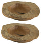 Benzara BM284953 2-Piece Set Teak Wood Table Bowls, Brown Finish
