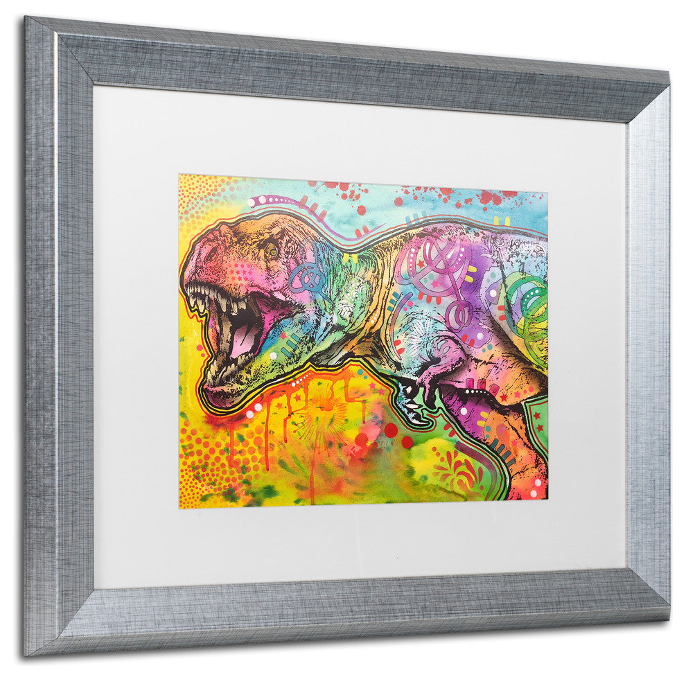 Dean Russo 'T Rex 2' Art, Silver Frame, White Mat, 20x16
