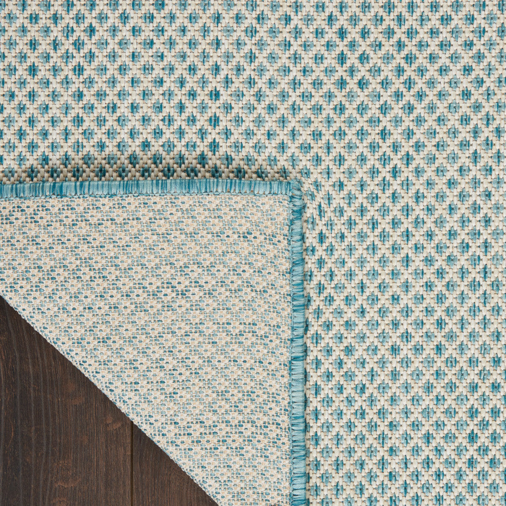 Nourison Courtyard 7' x 10' Ivory Aqua Modern Area Rug