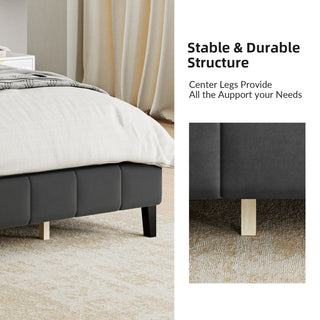 Gastone Tufted Upholstered Platform Bed, Gray