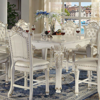 Wood Counter Height Table, Antique Pearl Finish