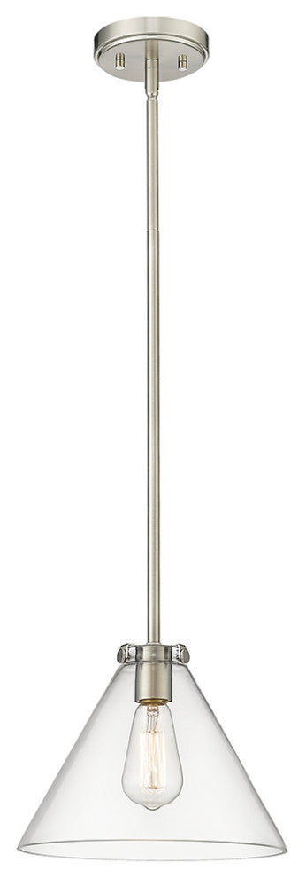 1 Light 11" Brushed Nickel Pendant
