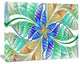 Light Blue Fractal Stained Glass, Abstract Canvas Art Print, 20x12
