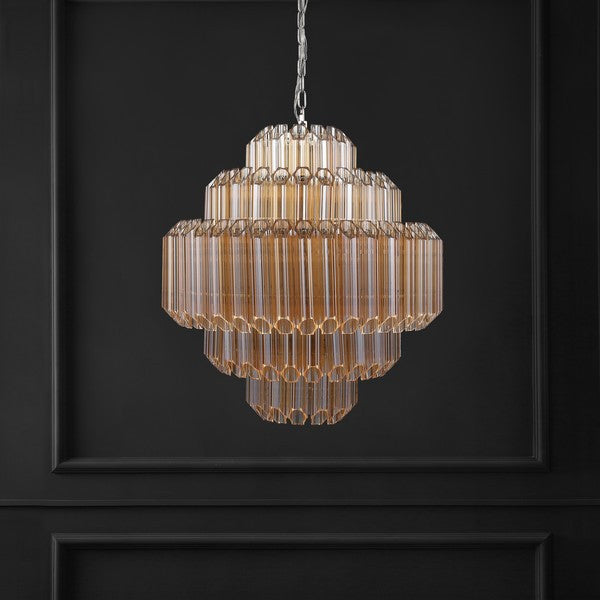 Safavieh Couture Adaline Glass Chandelier Nickel
