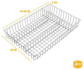 YBM Home Chrome Wire In-Drawer Silverware Tray Organizer with 4 Compartments