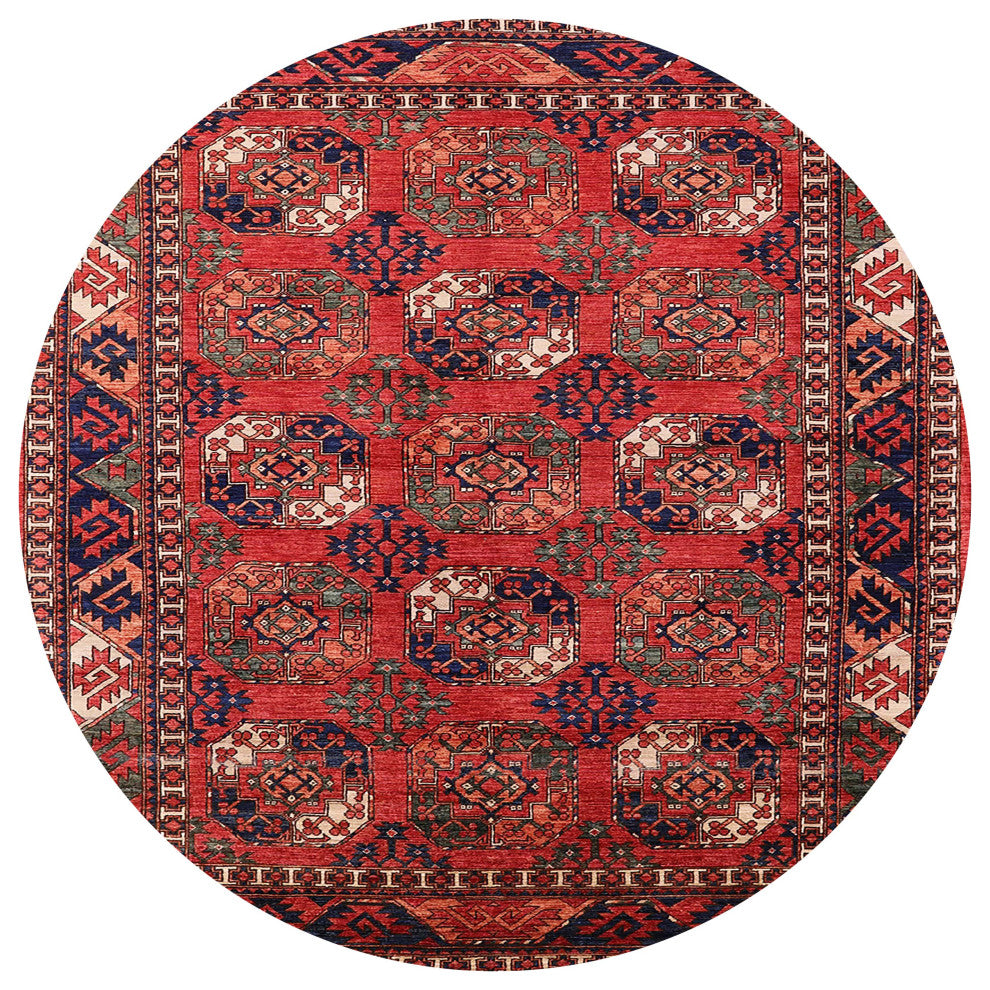 Ahgly Company Indoor Round Mid-Century Modern Area Rugs, 4' Round