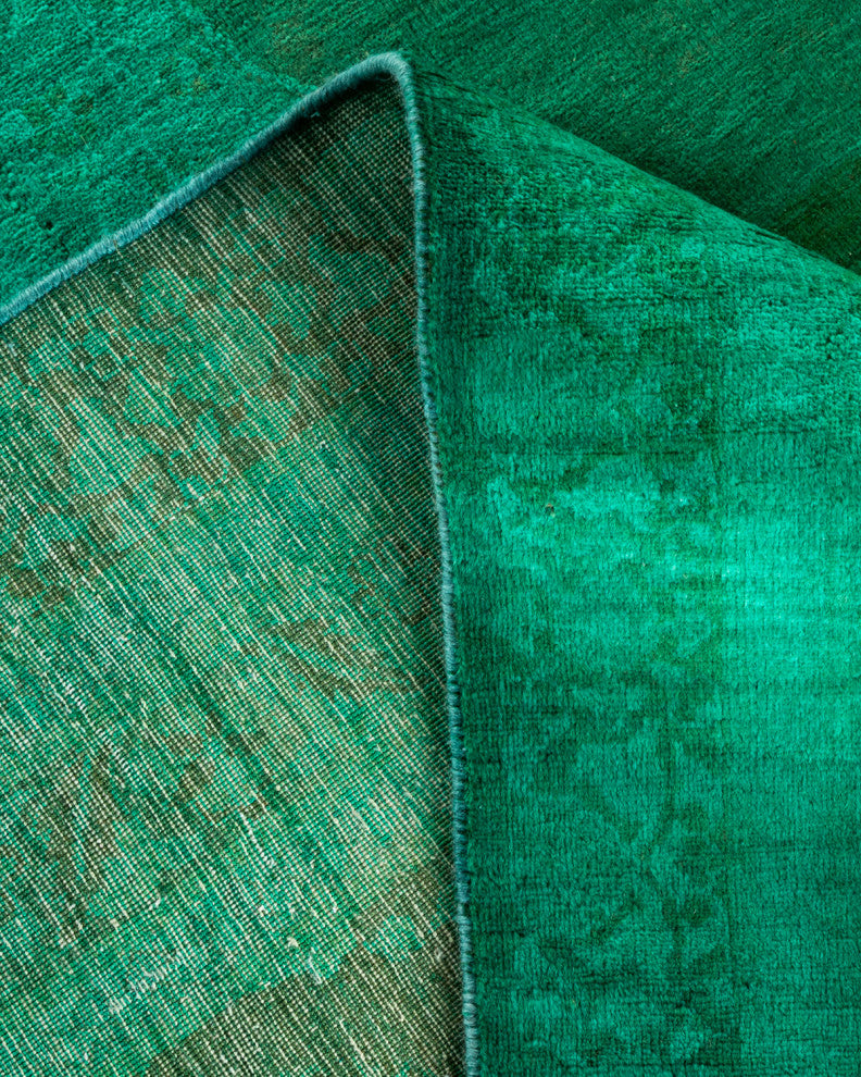 Fine Vibrance, One-of-a-Kind Hand-Knotted Area Rug Green, 9' 3" x 11' 10"
