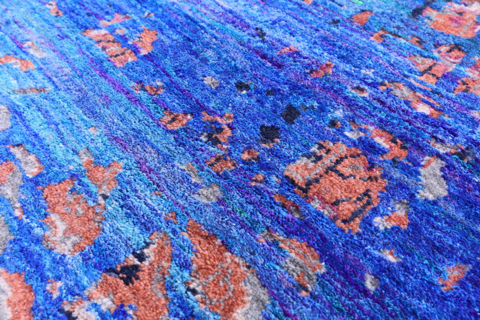 8' 2" X 9' 11" Modern Fine Serapi Hand Knotted Wool & Silk Rug - Q13502