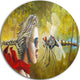 Human And Dragon Fly, Abstract Digital Art Round Wall Art, 36"
