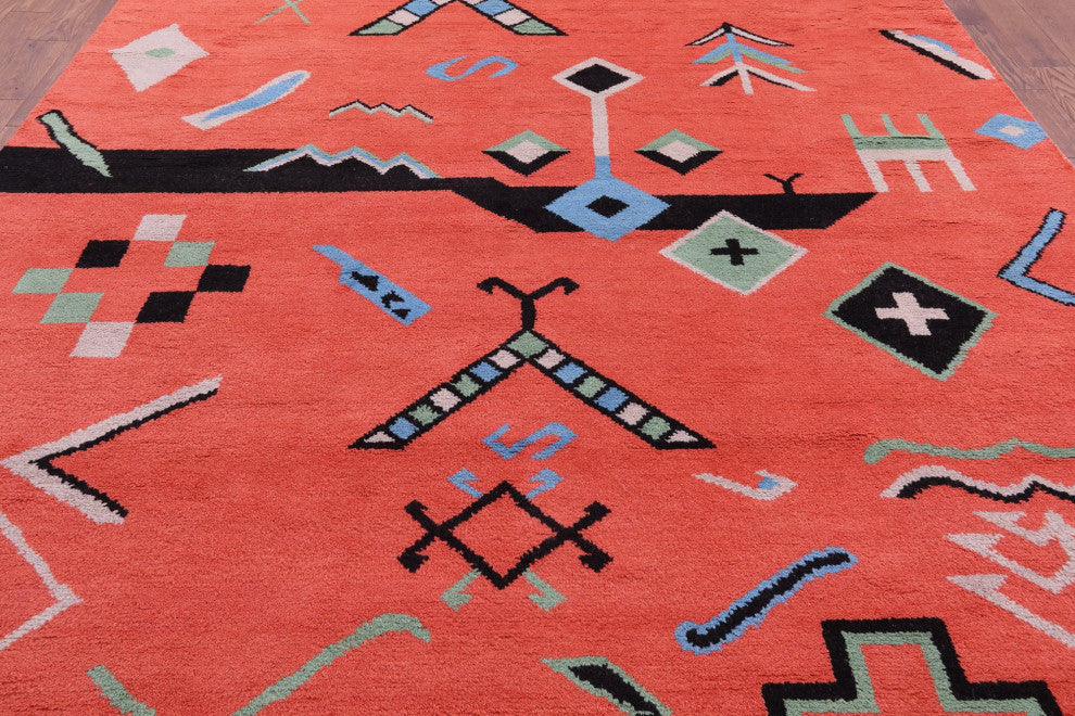 Moroccan Handmade Wool Rug 9' 2" X 12' 0" - Q13105