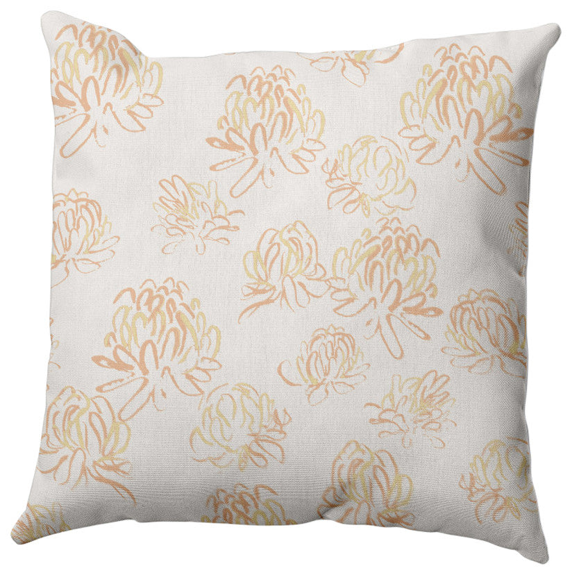 Tumbly Blossom Pillow, Yellow, 20"x20"