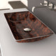 Alumix Nek Rectangular Vessel Sink, Brown and Black