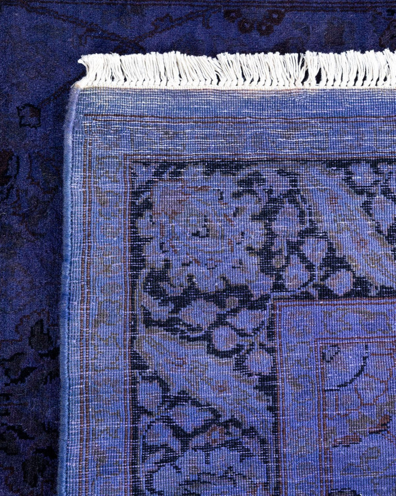 Fine Vibrance, One-of-a-Kind Hand-Knotted Runner Rug Purple, 3'1"x8'5"