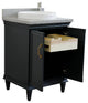 25" Single Vanity, Dark Gray Finish With Gray Granite And Round Sink