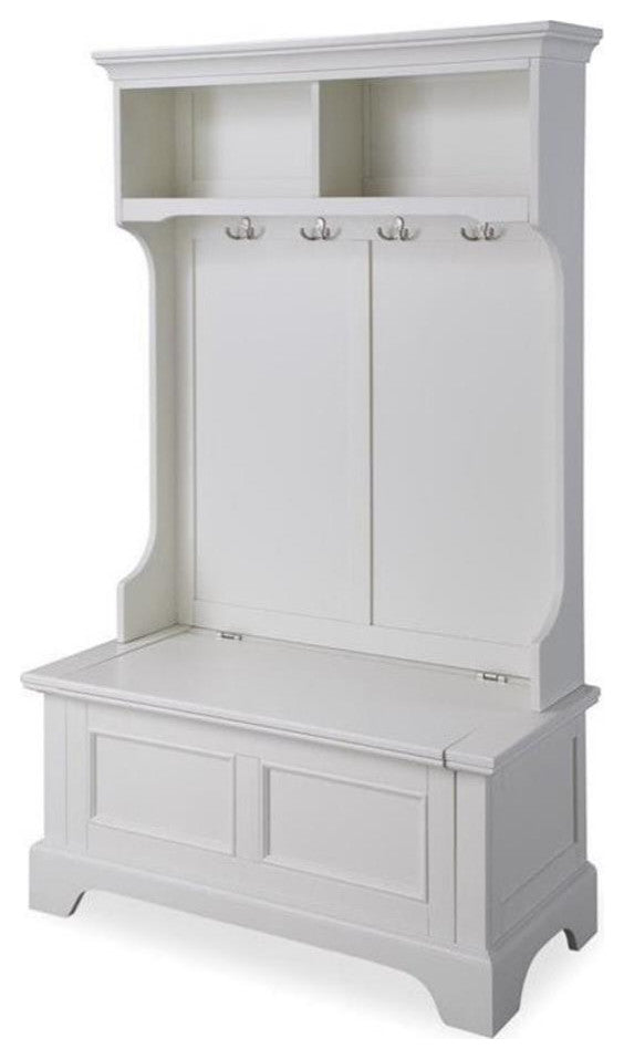 Homestyles Naples Wood Hall Tree in Off White
