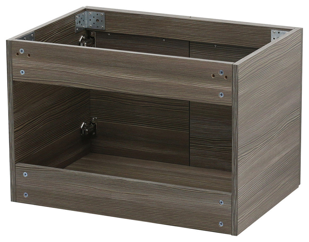 Windbay 24" Wall Mount Vanity, White Quartz Under Mount Top, Taupe Grey