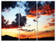 "Blazing Sky With Clouds Panorama" Metal Wall Art, 3 Panels, 36"x28"