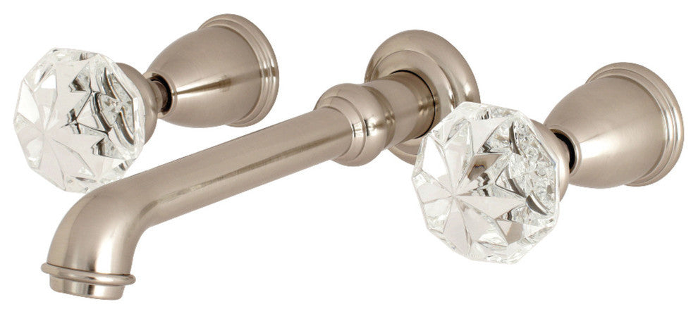 Kingston Brass Two-Handle Wall Mount Tub Faucet, Brushed Nickel