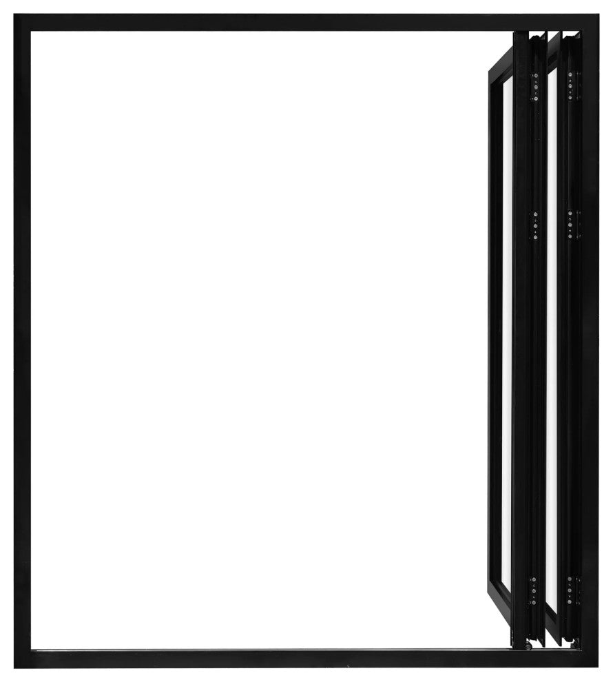 Patio Bi-Fold Door Open Right to Left 72"x96", 2-panel, Black Color, Low E Glass