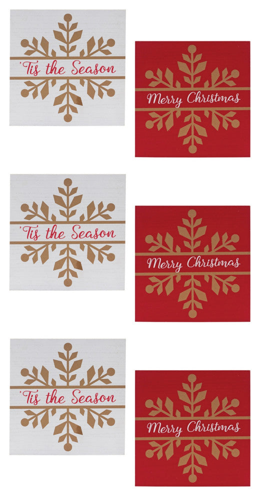 Snowflake Sentiment Sign, 6-Piece Set