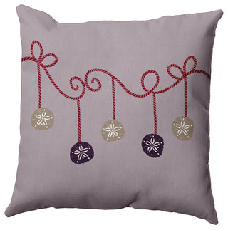Frosting Sanddollar Ornaments Christmas Polyester Throw Pillow, 18"x18"